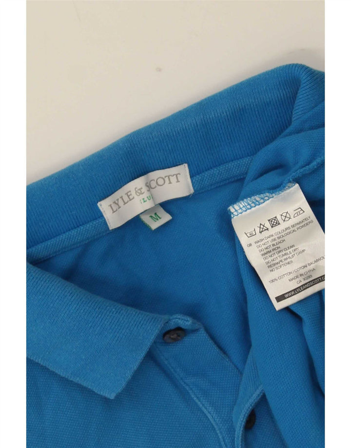 Tricou polo Lyle & Scott pentru bărbați, bumbac albastru mediu