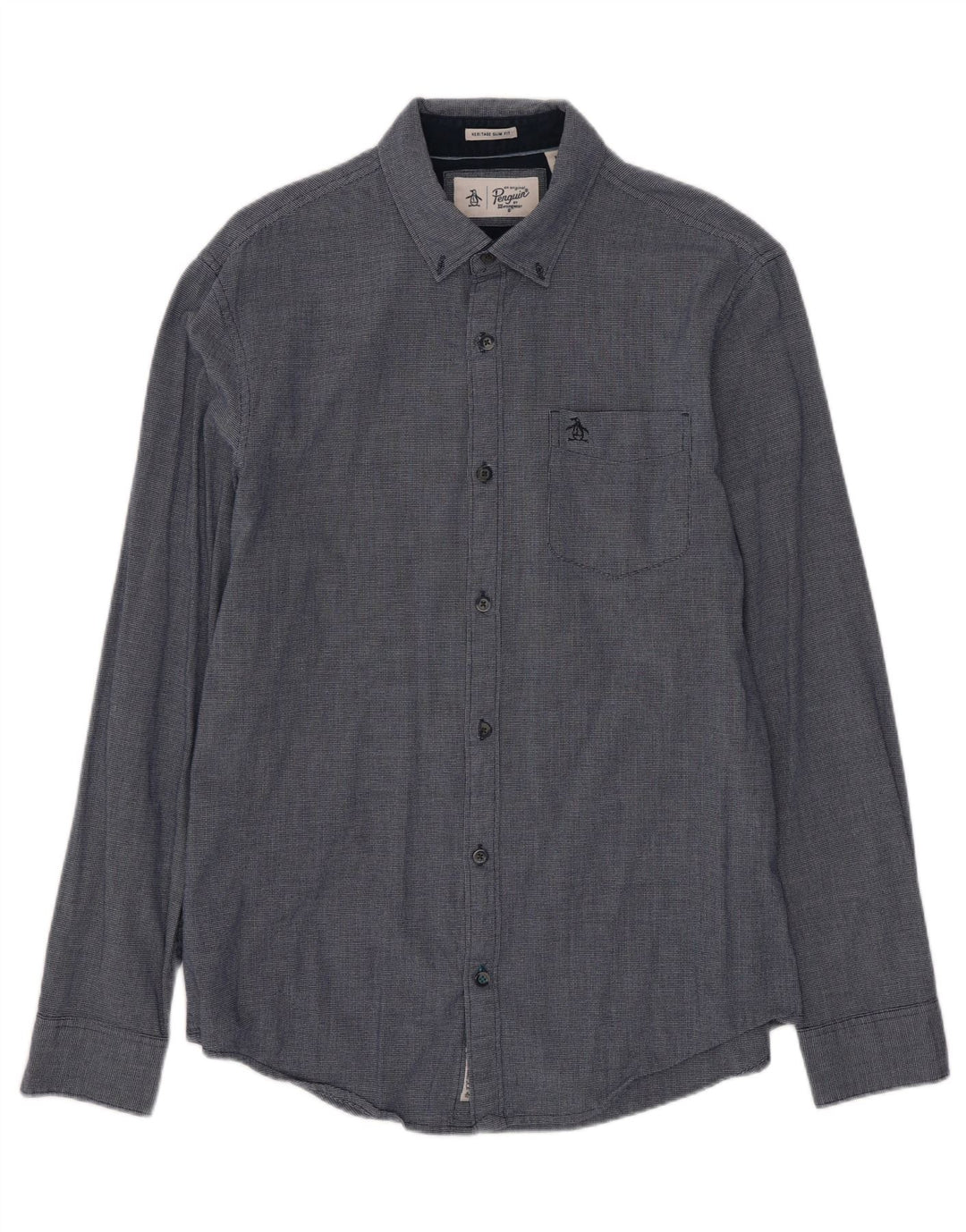 Cămașă pentru bărbați Penguin Heritage Slim Fit Mediu Bleumarin, Rayon geometric