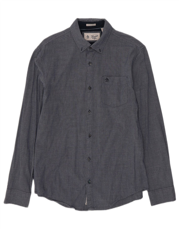Cămașă pentru bărbați Penguin Heritage Slim Fit Mediu Bleumarin, Rayon geometric