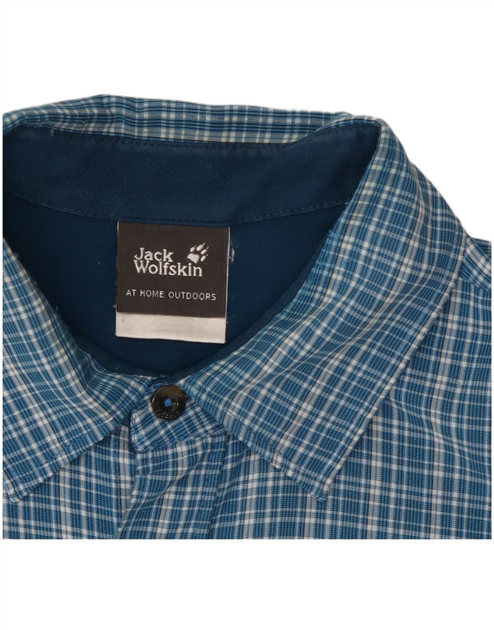 Cămașă de flanel pentru bărbați Jack Wolfskin UK 36/38 Medium Blue Check
