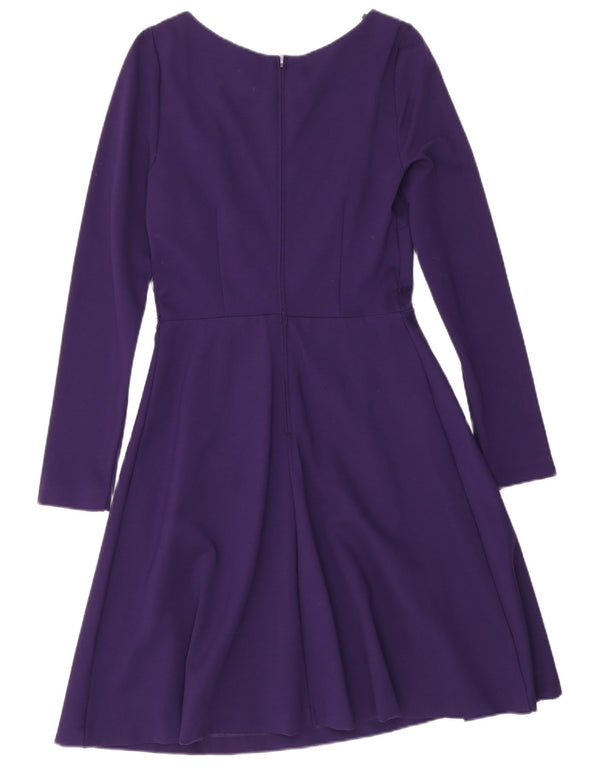 Rochie A-Line cu mânecă lungă pentru femei Warehouse UK 10 Mic Viscoză violet