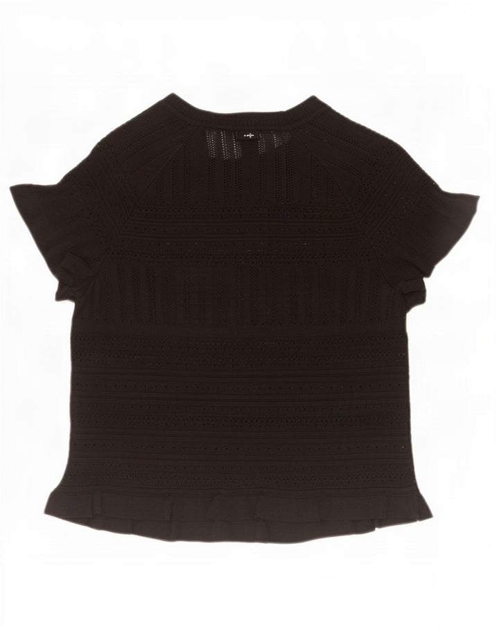 Bluză de tricot crop pentru femei Zara UK 12 Medium Black