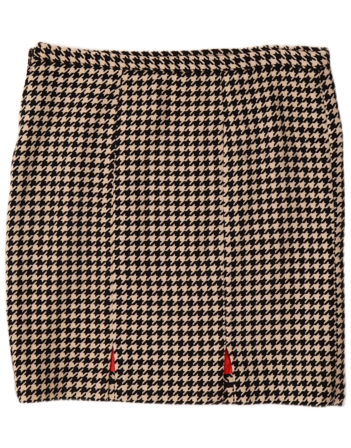 Fusta Dreaptă Femei VINTAGE W36 XL Negru Houndstooth