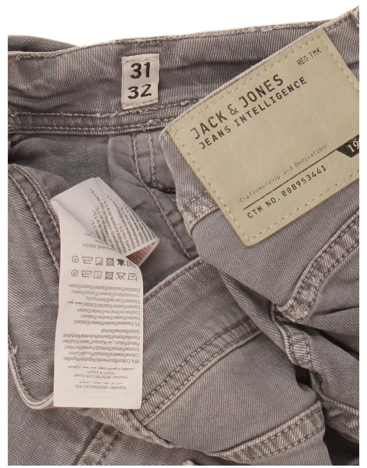 Jack & Jones GLENN blugi subțiri învechiți pentru bărbați W31 L32 bumbac gri