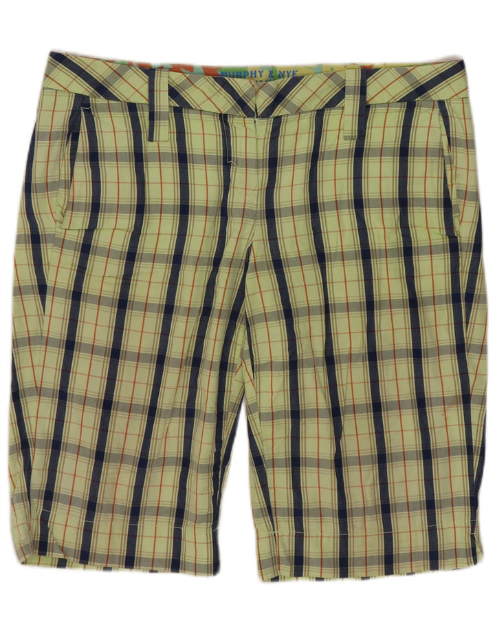 Pantaloni scurți chino pentru bărbați Murphy & Nye W34, bumbac cu carouri verzi mari