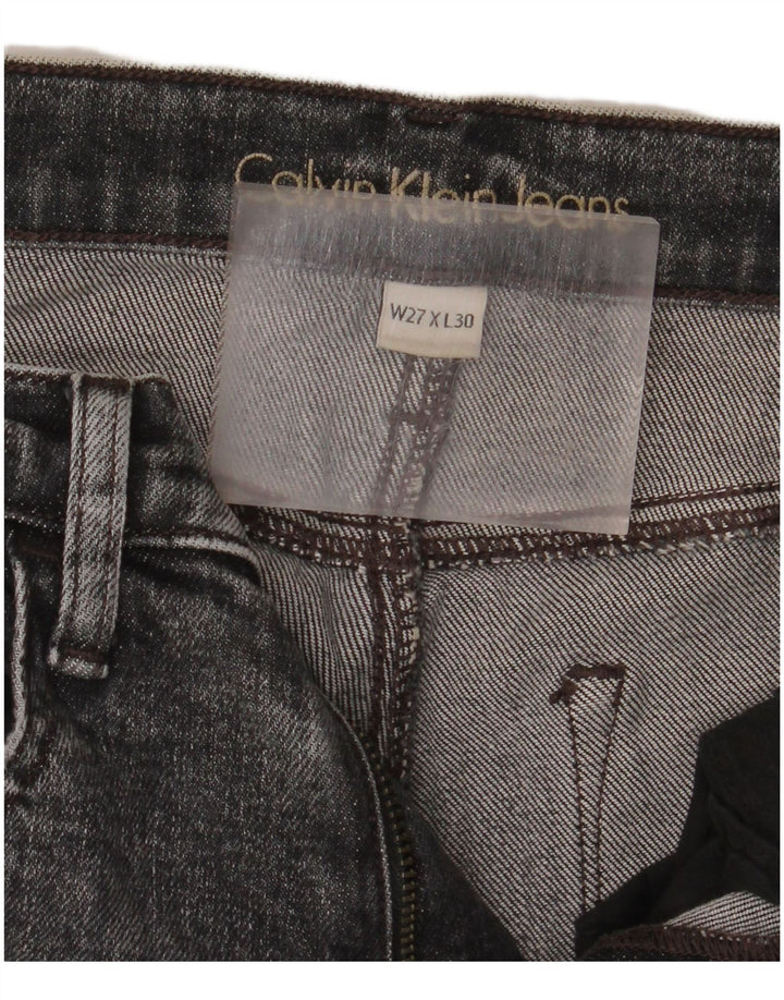 Calvin Klein, blugi tăiați, distressed skinny, W27 L26 gri