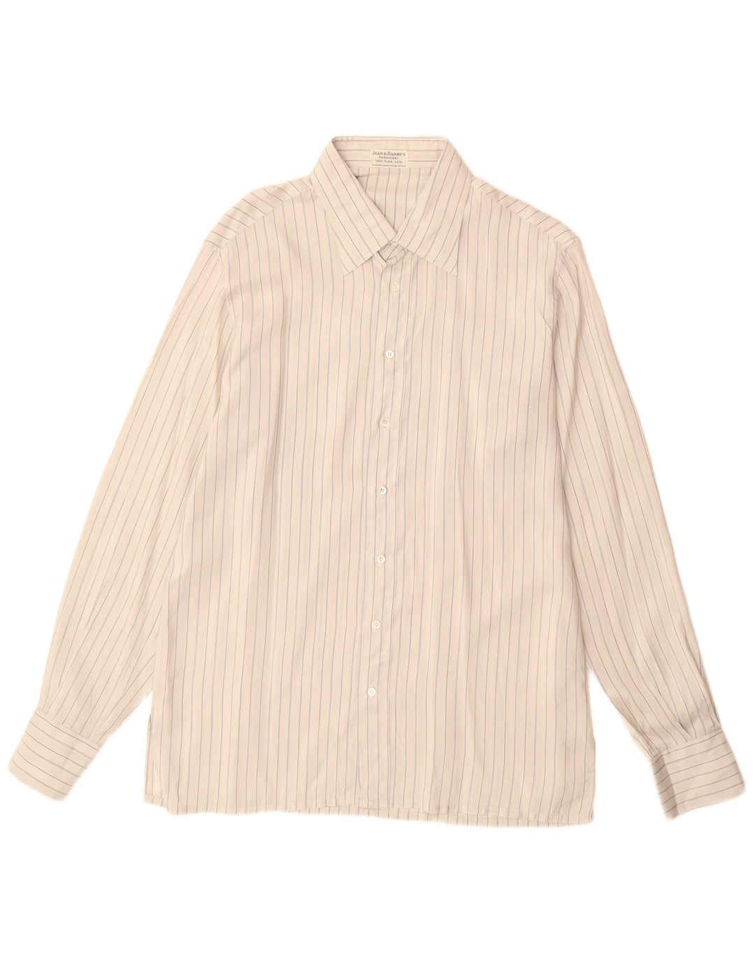 Cămașă Vintage pentru bărbați Mărimea 42 16 1/2 Mătase mare cu dungi gri