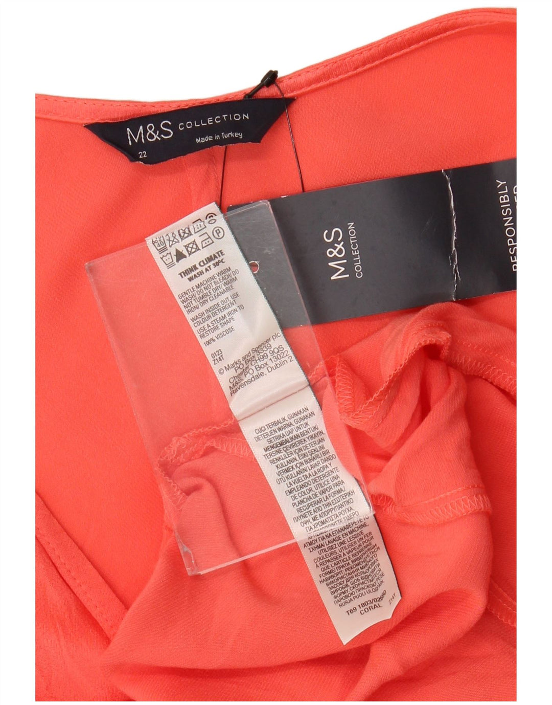 Rochie Maxi obișnuită pentru femei Marks & Spencer UK 22 3XL Orange Viscose