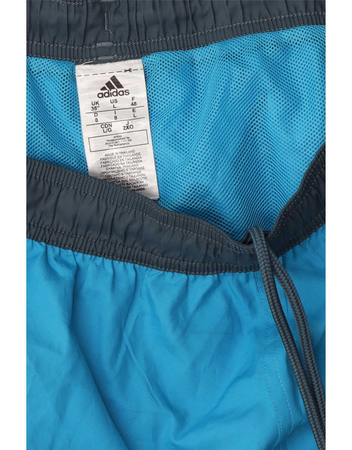 Pantaloni scurți sport grafic Adidas pentru bărbați, mari, albastru, din poliester