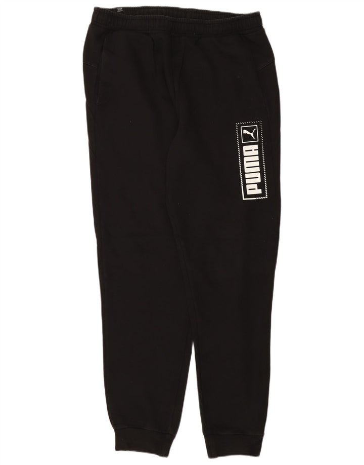 Pantaloni de trening grafic pentru bărbați PUMA Pantaloni de jogging, mari, negri