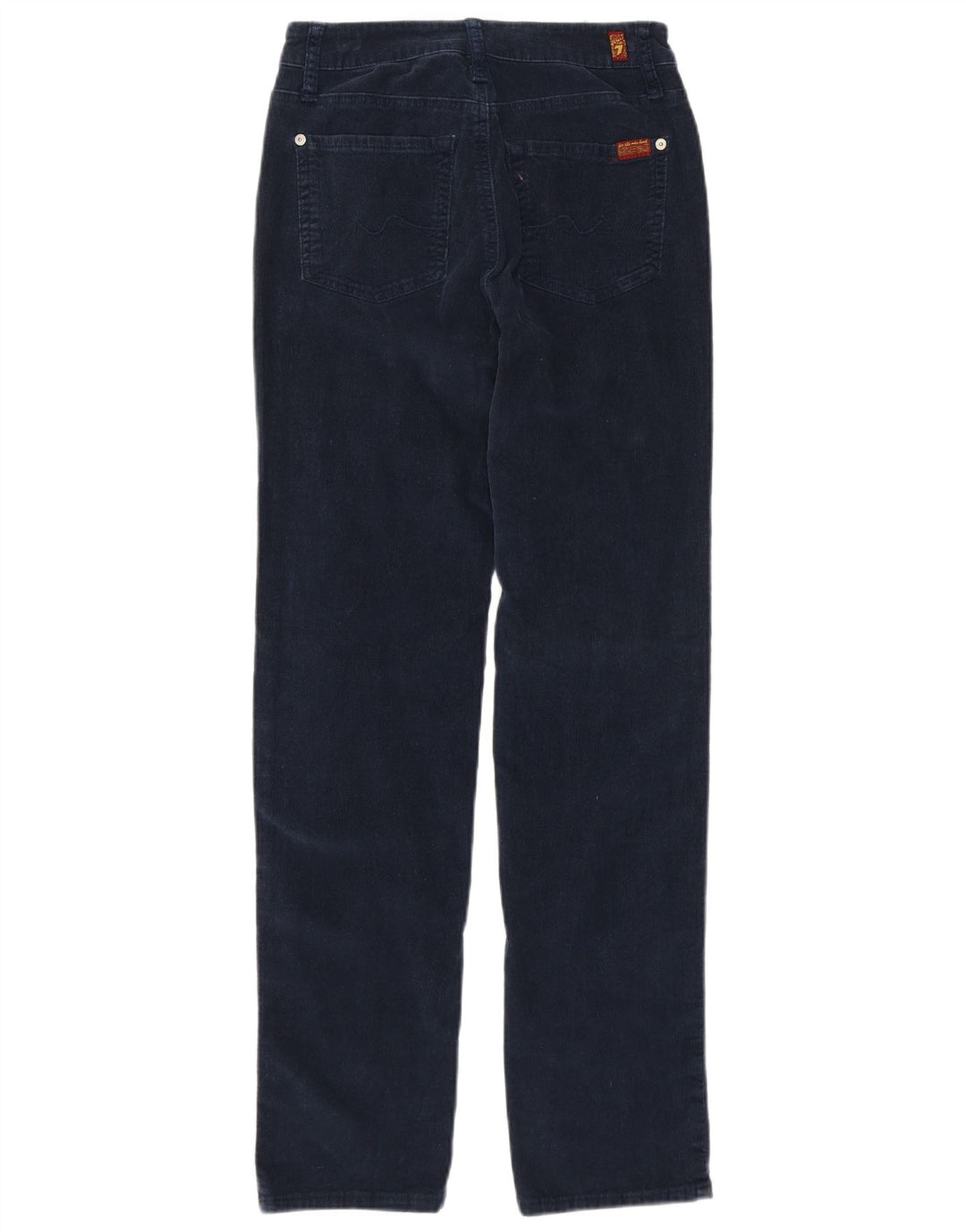7 FOR ALL MANKIND Pantaloni drepti din velur pentru femei W26 L29 bleumarin