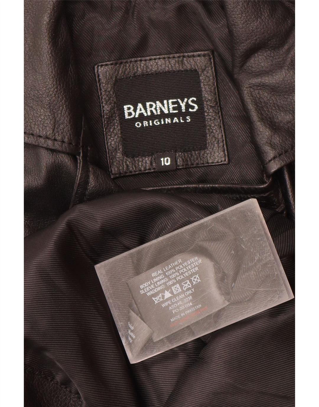 Jachetă motociclist din piele BARNEYS pentru femei US 10, mare, neagră