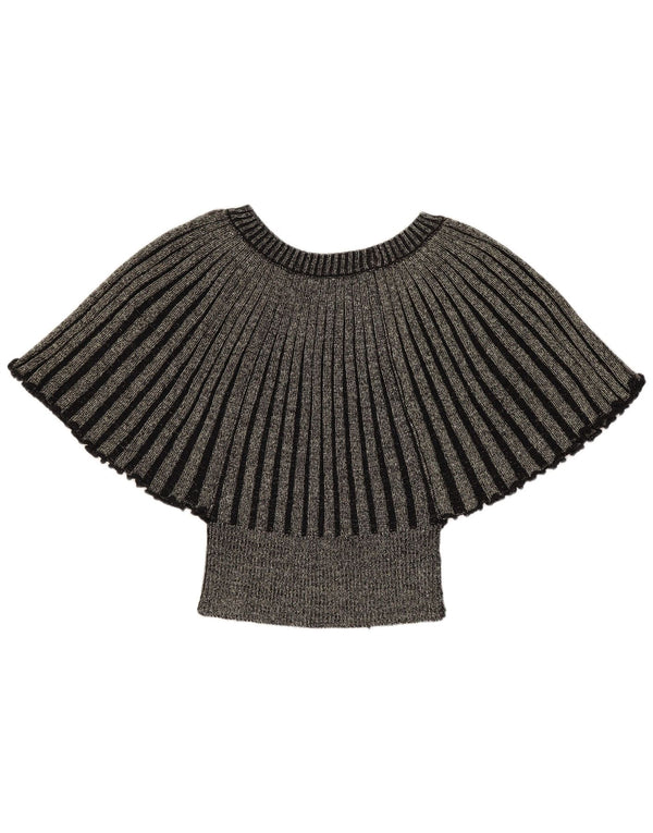 Bluză Vintage pentru femei Crop Batwing Top UK 8 Small Gold Flecked