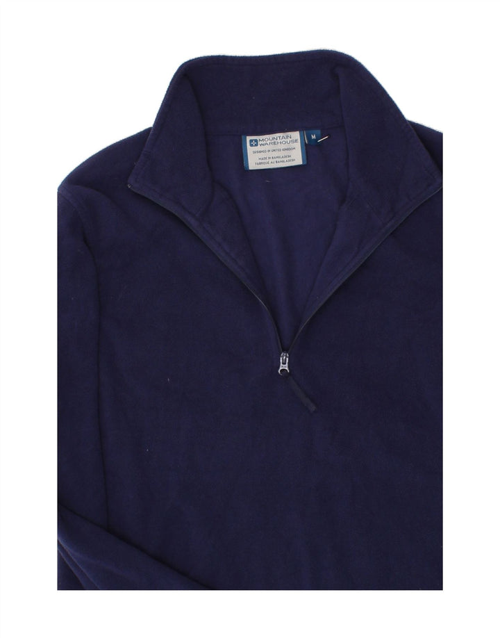 MOUNTAIN WAREHOUSE Mens Zip Neck Fleece Jumper Medium Navy Blue Polyester Vintage Mountain Warehouse and Second-Hand Mountain Warehouse from Messina Hembry 