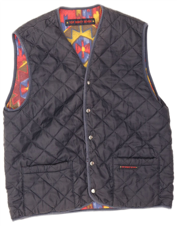 Gilet vintage pentru bărbați reversibil UK 38 Medium Red Geometric