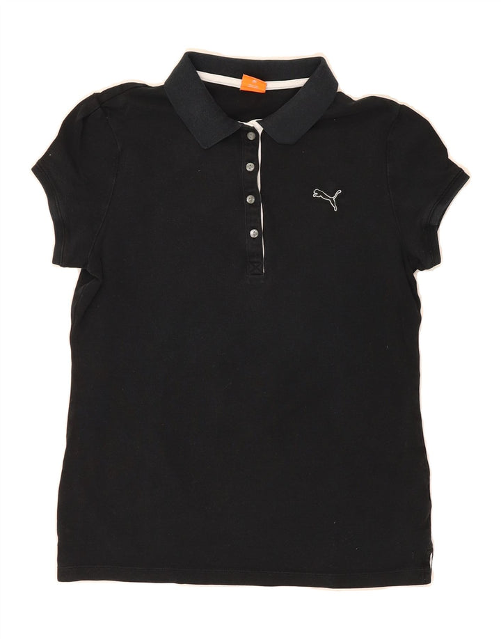 PUMA Womens Polo Shirt UK 12 Medium Black Vintage Puma and Second-Hand Puma from Messina Hembry 