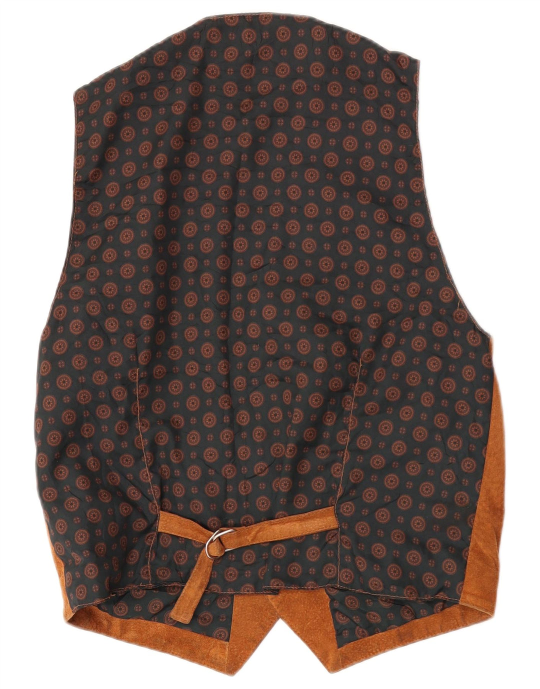 Vestă vintage pentru bărbați din piele intoarsa UK 38 din piele maro medie