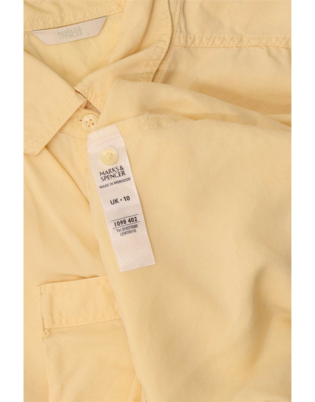 Cămașă cu mânecă scurtă pentru femei Marks & Spencer UK 10 Lyocell galben mic