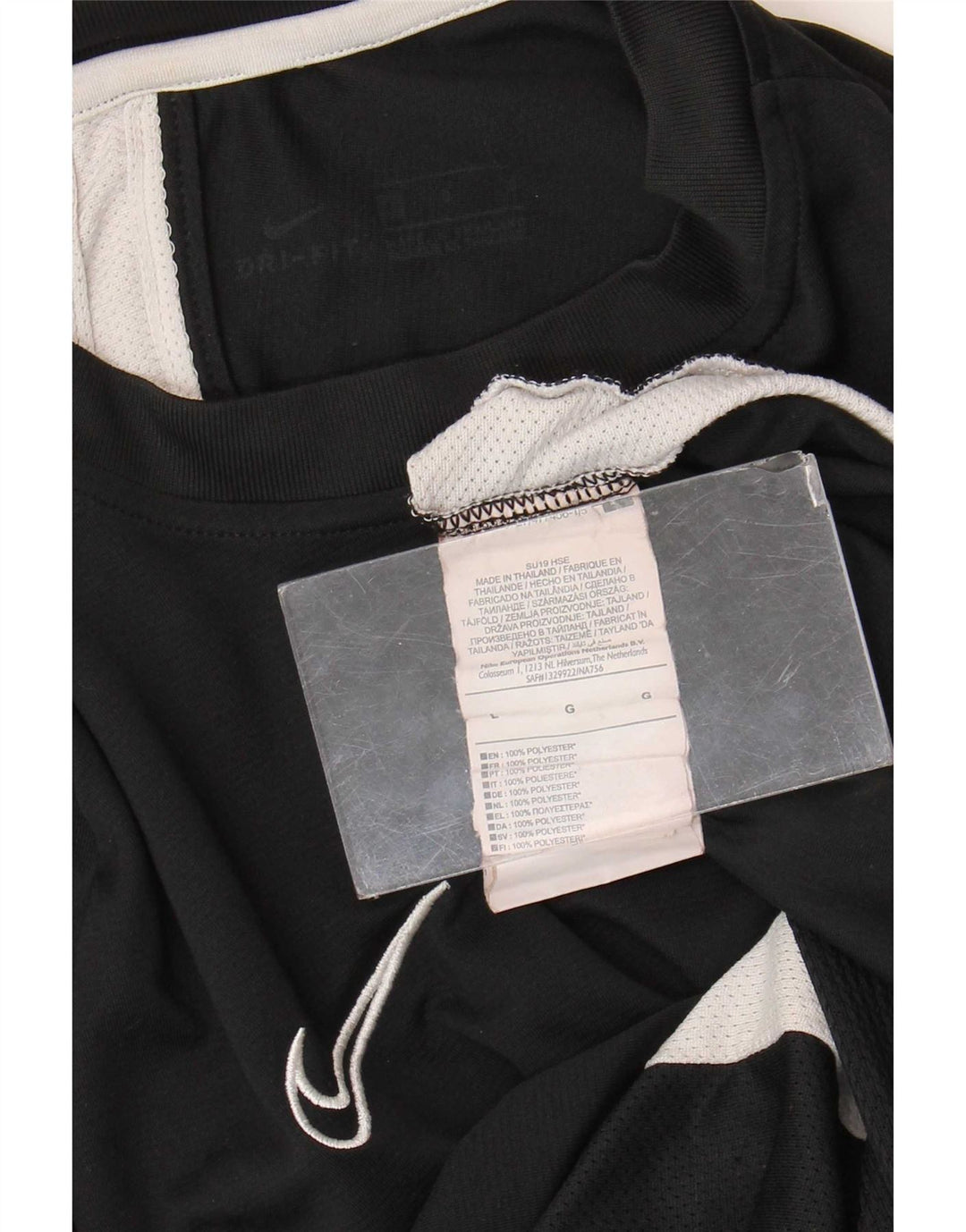 Tricou pentru bărbați Nike Dri Fit Top mare, negru, poliester color bloc