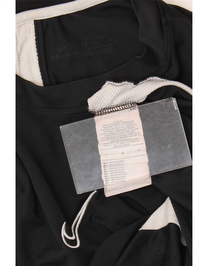 Tricou pentru bărbați Nike Dri Fit Top mare, negru, poliester color bloc
