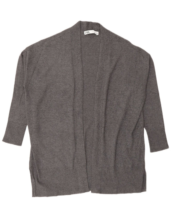 Pulover cardigan deschis supradimensionat pentru femei Zara UK 10, gri mic