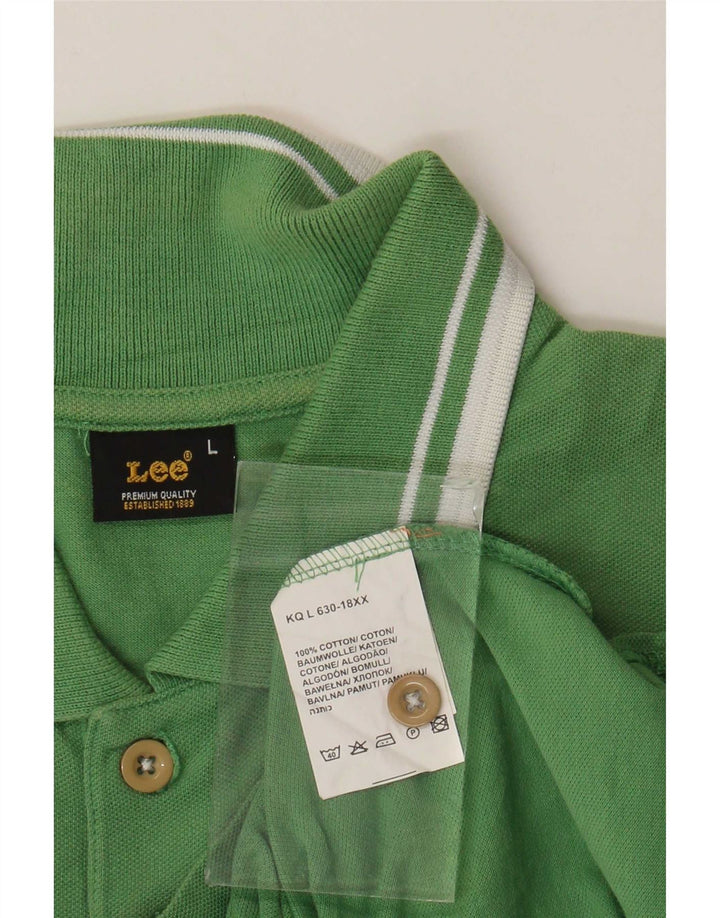 Tricou polo pentru bărbați Lee, bumbac cu dungi verzi mari