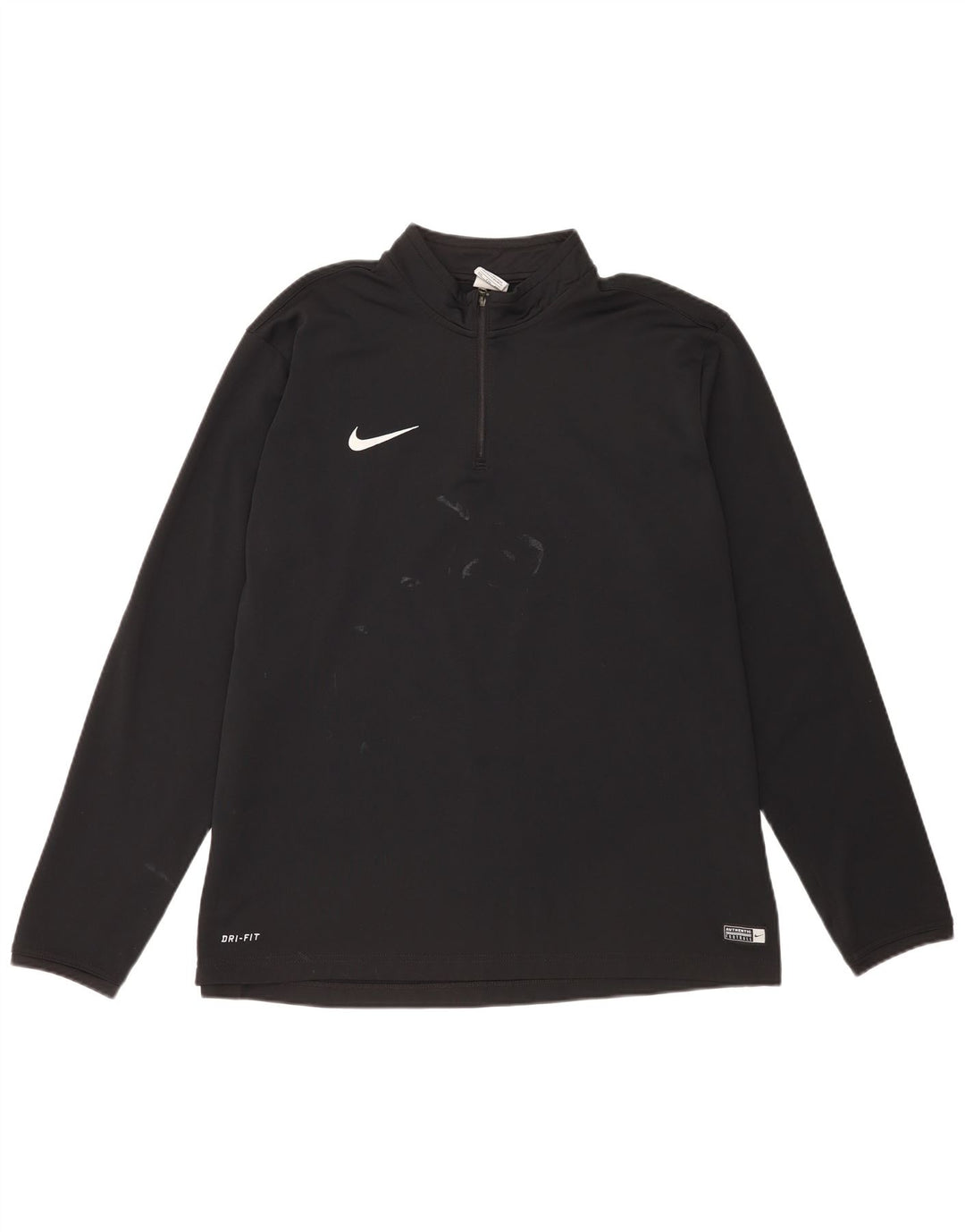 Top de trening pentru bărbați Dri Fit cu fermoar și gât, poliester negru 2XL