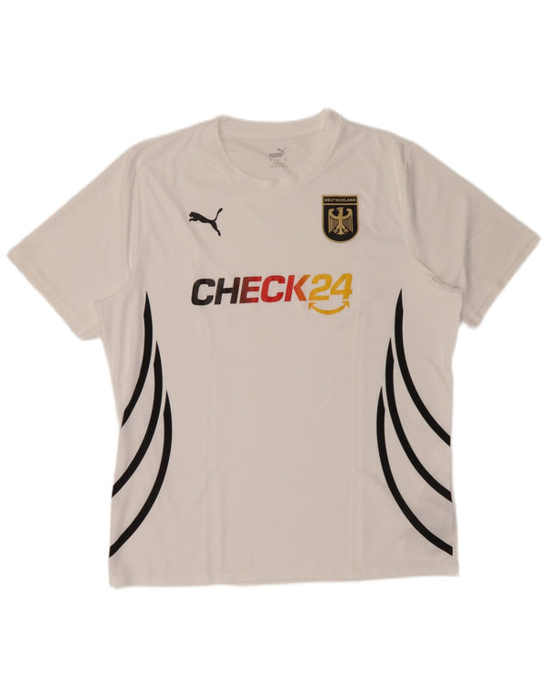Tricou grafic Puma Deutshland pentru bărbați Top XL poliester cu dungi albe