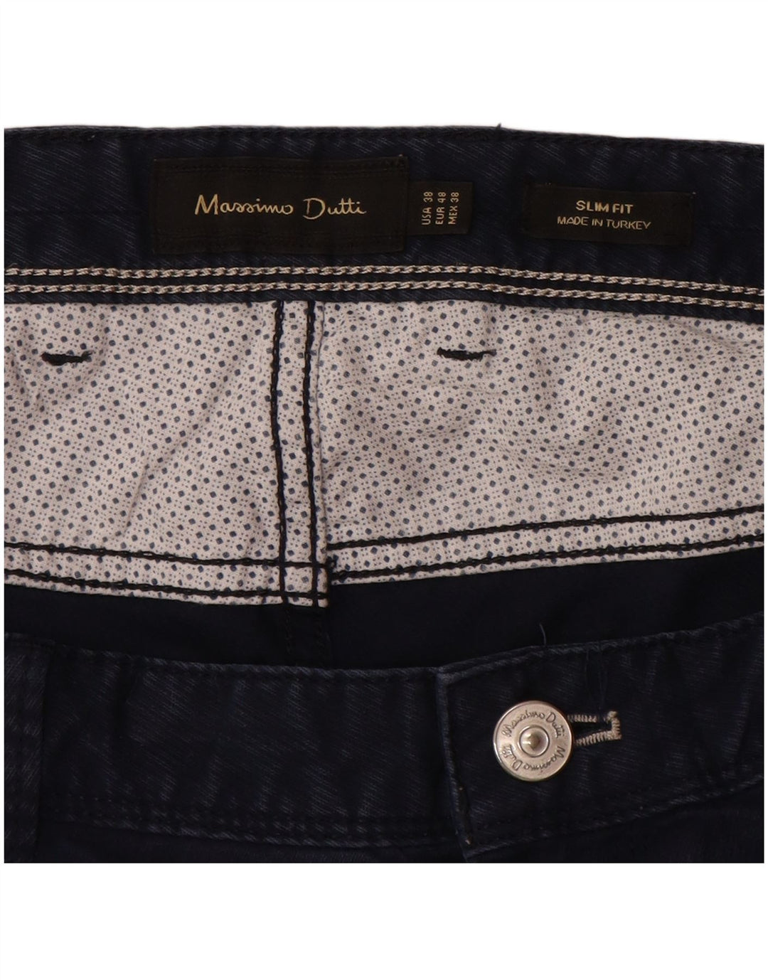 MASSIMO DUTTI Pantaloni casual slim pentru bărbați EU 48 XL W38 L32 bleumarin