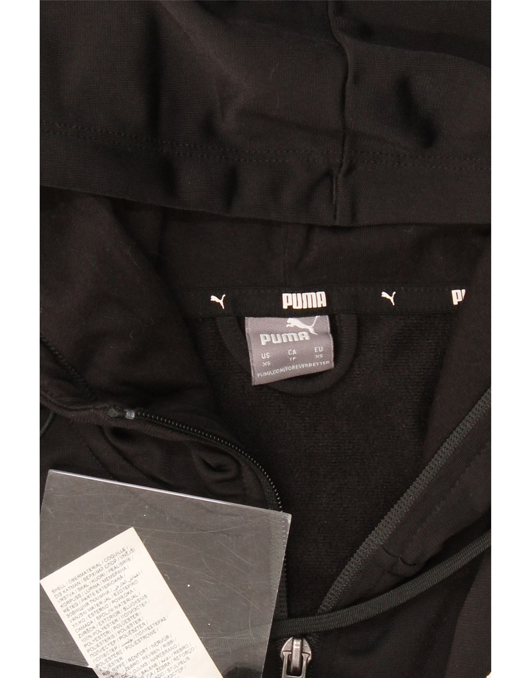 Pulover PUMA pentru bărbați, cu fermoar, XS, poliester negru