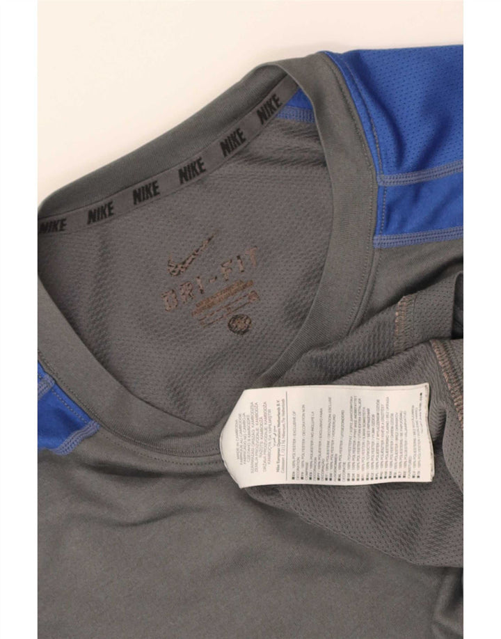 Tricou Nike Dri Fit pentru bărbați Top mic, gri, poliester color bloc