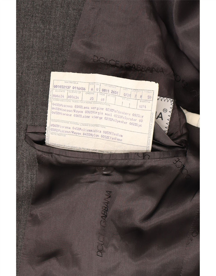 Blazer pentru bărbați Dolce & Gabbana, cu 3 nasturi, IT 50, mare, gri, viscoză