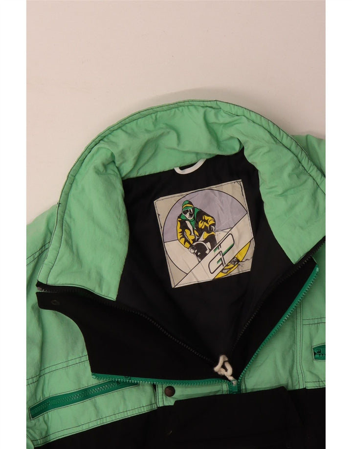 Salopetă de schi pentru bărbați VINTAGE, mare, turcoaz, poliamidă color bloc