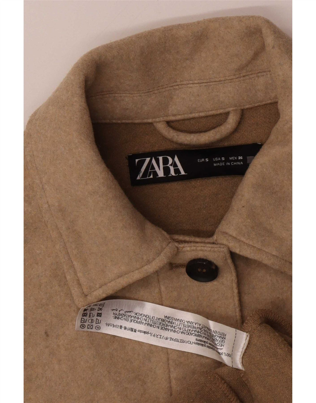 Jachetă supradimensionată pentru femei Zara, UK 10, maro, poliester