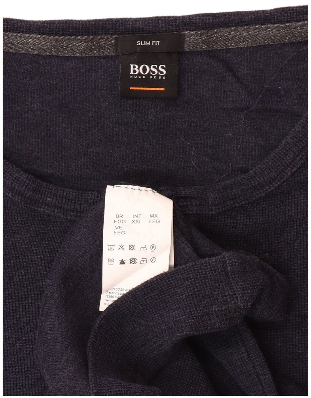 Top slim cu mânecă lungă pentru bărbați HUGO BOSS, bumbac bleumarin 2XL