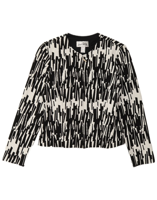 Joseph Ribkoff Jachetă pentru femei cu fermoar complet UK 10 Small Black Geometric