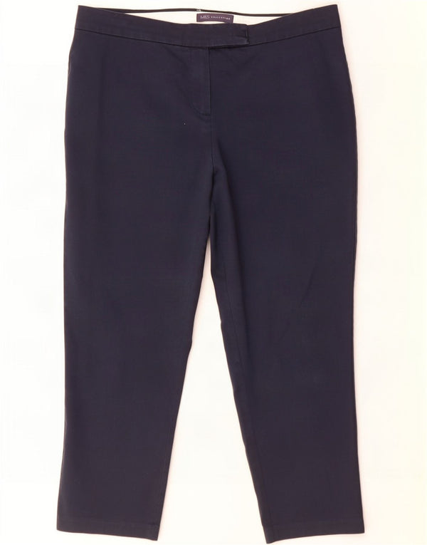 Pantaloni tăiați pentru femei Marks & Spencer UK 14 Large W32 L23 Bleumarin
