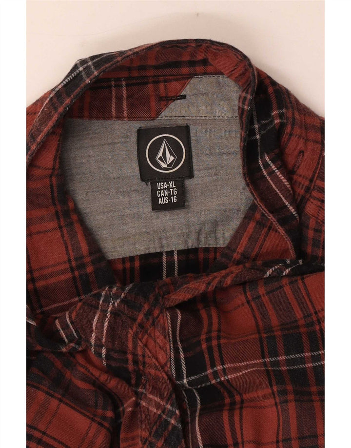 Cămașă de flanel pentru bărbați Volcom XL Orange Check