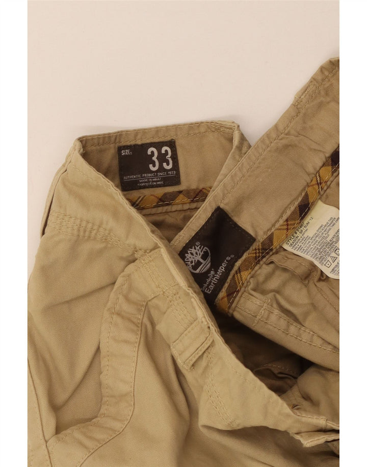 Pantaloni scurți cargo pentru bărbați Timberland W33, bumbac mediu bej