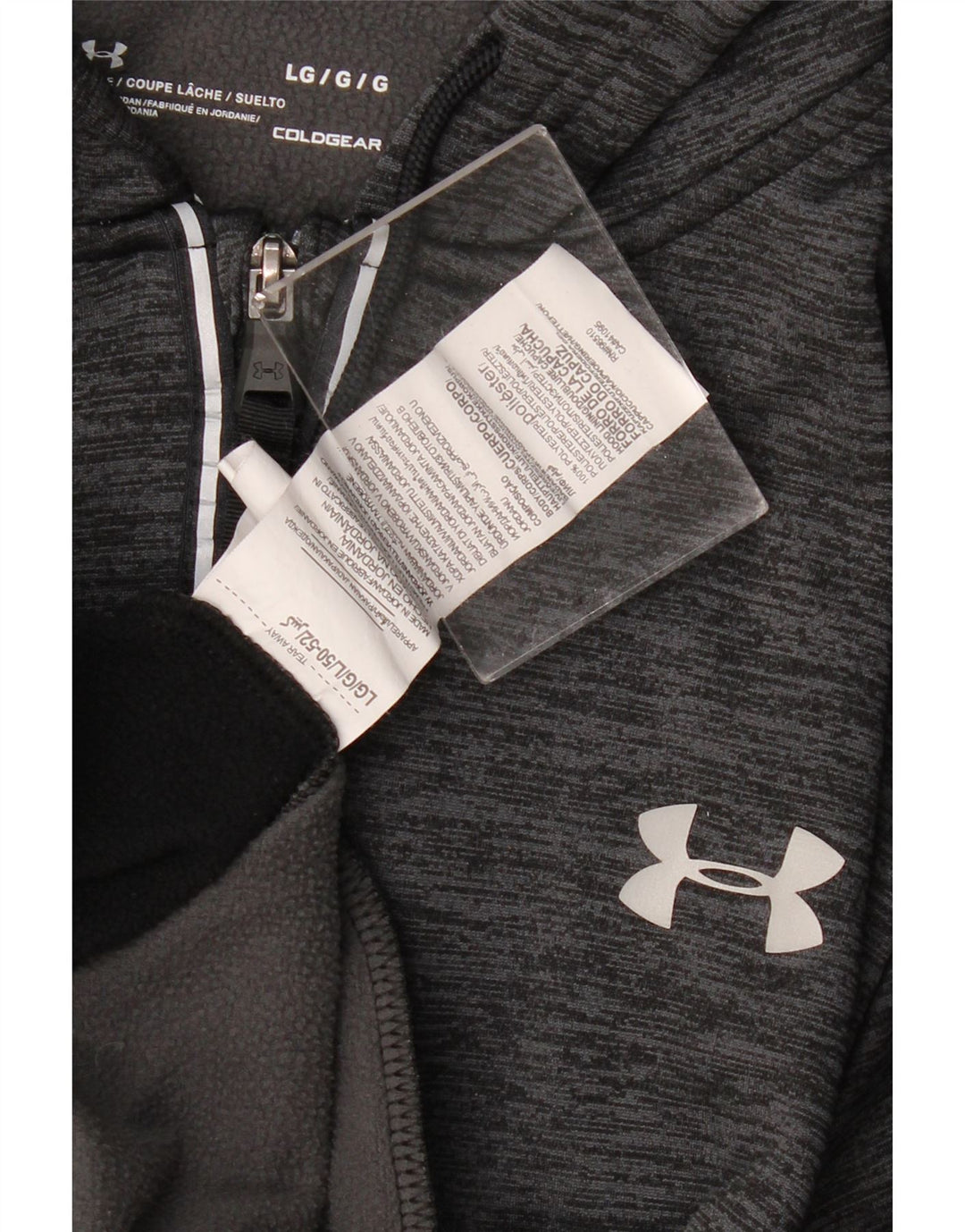 Pulover Under Armour Cold Gear, cu fermoar, pentru bărbați, mare, gri