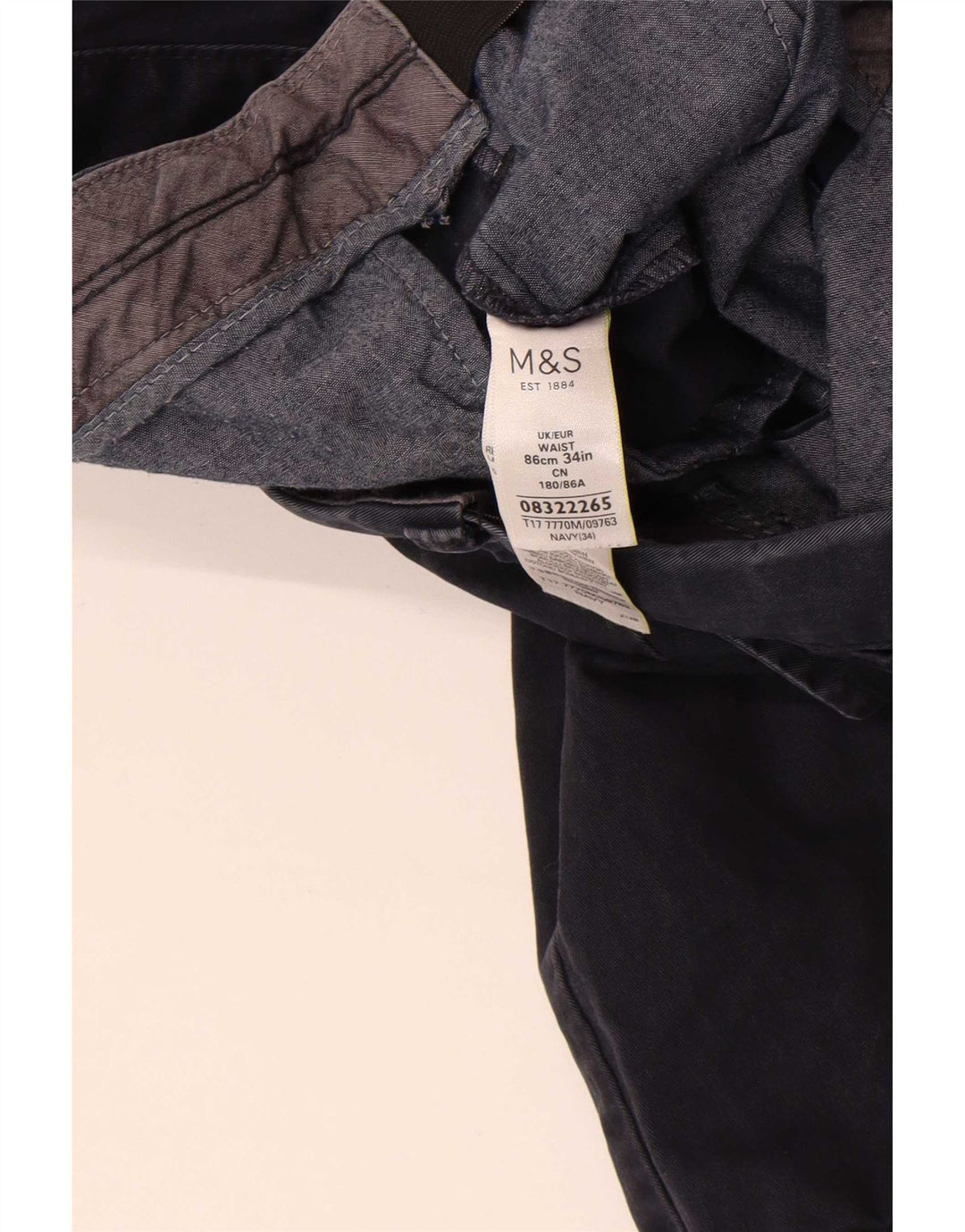Pantaloni scurți chino pentru bărbați Marks & Spencer W34, mari, albastru, bumbac