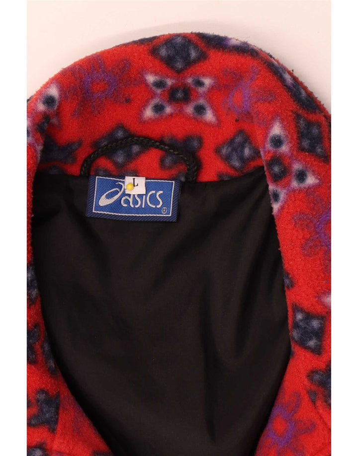 Jachetă fleece pentru bărbați Asics UK 40, mare, roșu, poliester geometric