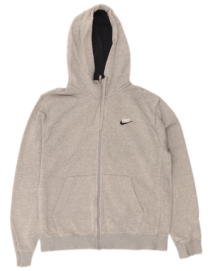 Pulover Nike pentru bărbați, cu fermoar, bumbac cu pete, gri mediu