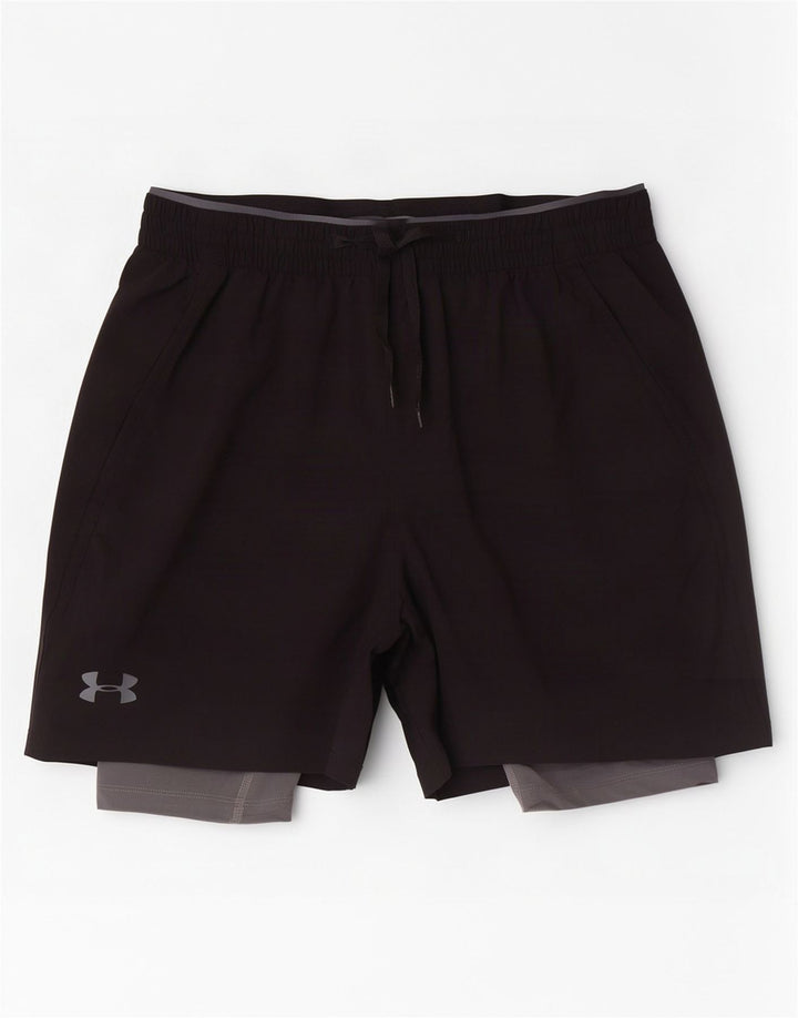 Pantaloni scurți sport Under Armour pentru bărbați Heat Gear, mari, negru, poliester