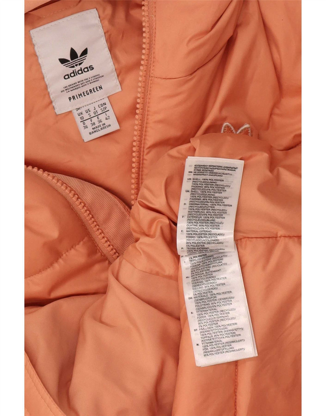 Jachetă căptușită cu glugă Adidas pentru femei UK 10 Small Pink Poliester