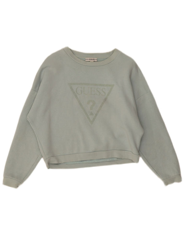 Pulover supradimensionat cu grafic pentru femei Guess UK 6 XS bumbac verde