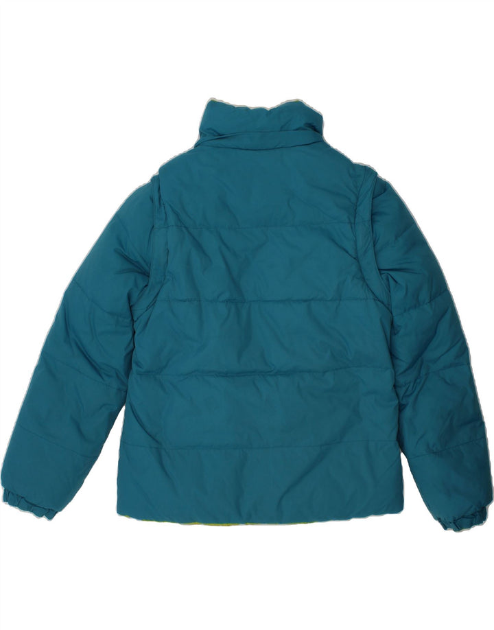 BENETTON Girls Reversible Padded Jacket 5-6 Years Small  Blue Polyamide Vintage Benetton and Second-Hand Benetton from Messina Hembry 