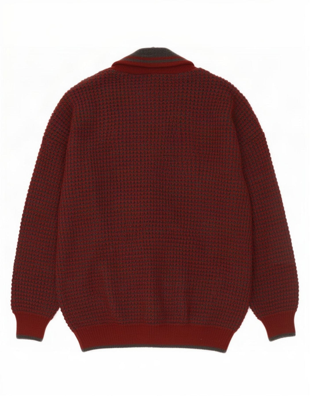 Pulover Cardigan Vintage Bărbați IT 48/50 Lână Burgundy Mediu