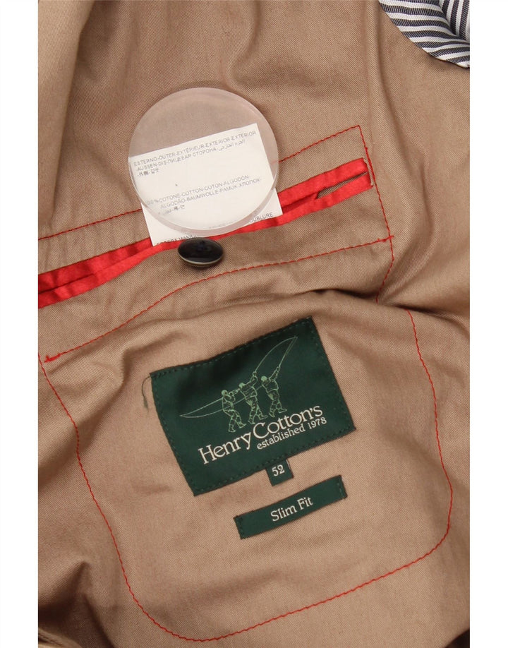 Jachetă pentru bărbați Henry Cottons, slim fit, cu 2 nasturi, IT 52 XL, bumbac bej
