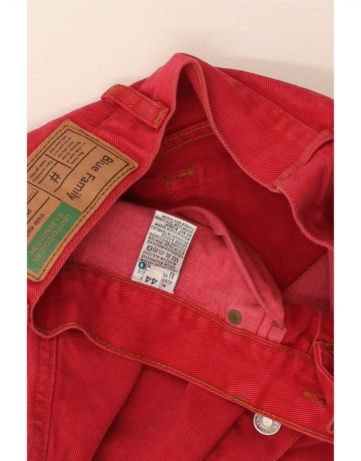 Fusta mini denim pentru femei Benetton IT 44 Medium W26 Bumbac rosu